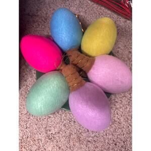 (6) Felt Large Christmas Light Ornaments - approx 8 inches each